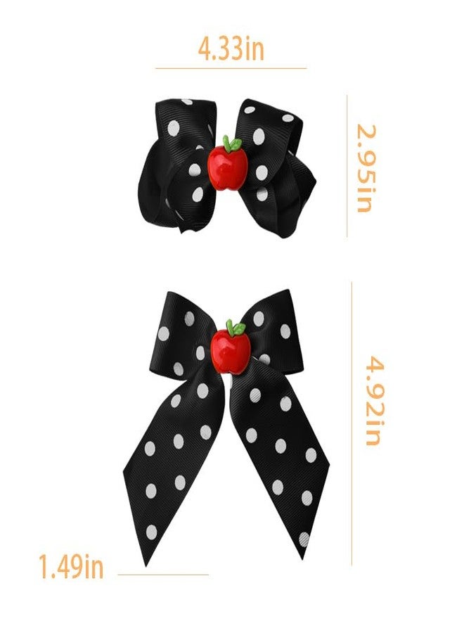 Yreamont First Day of Kindergarten Bowknot Hair Clips for Girls Granddaughter Niece Sister Back to School Gifts for Kids Daughter Black Polka Dot Bow Hair Clip for Teen Girls Back to School Decorations 2PCS - Image 2